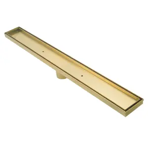 Yüksek kaliteli filigran fırçalanmış altın 304 paslanmaz çelik 900mm kiremit eklemek duş ızgarası zemin drenaj doğrusal banyo