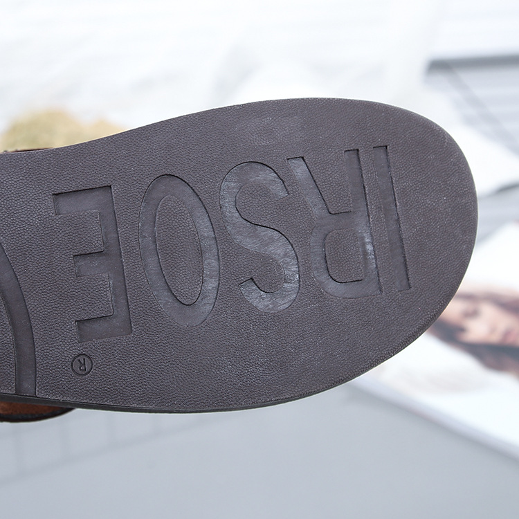 Summer Rhine-drill Flip-flops Slippers Women Medium Heels Sandals Non-slip Wedges Flip Flops