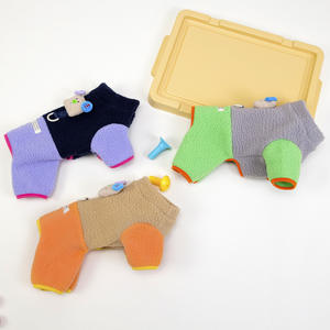 Manteau d'hiver épaissi en polaire pour chien, conception 4 pattes, écologique, respirant, chaud, couleur unie, broderie mignonne <span class=keywords><strong>de</strong></span> dessin animé, avec anneau <span class=keywords><strong>de</strong></span> laisse - Product Image 3