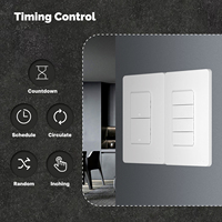 Interrupteur intelligent Wi-Fi LangYeao 8A, norme américaine, sans fil neutre/en fil neutre en option, verre trempé, compatible avec Alexa Google Home