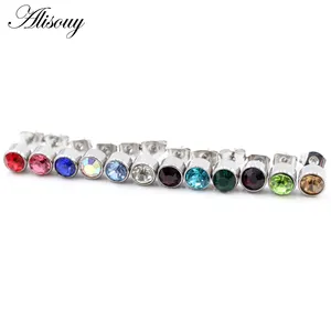 Wholesale Stainless Steel Birthstone Zircon Ear Helix Tragus Cartilage Stud Earrings Piercing For Gun Jewelry