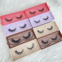 Vente en gros de cils longs naturels de 10 à 14mm, cils faits à la main avec emballage en boîte, cils pour le maquillage