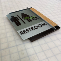 Plaque de porte en acrylique pour toilettes, toilettes, hôtel, hôtel, toilettes, hôtel, salle de bain, plaque de porte adhésive, taille personnalisée, design décoratif en plastique