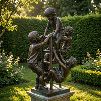 Statue de figure contemplative en bronze – Sculpture classique allongée moulée à la cire perdue – Sculpture de jardin en bronze
