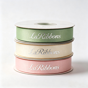 Wholesale Gold Foil Happy Love Pattern Printed Polyester Grosgrain <b>Ribbon</b> For Flower Bouquet Gift Box Holiday Wedding Decoration - Product Image 1