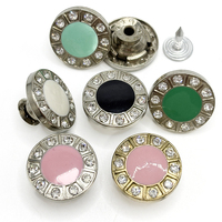 Boutons en alliage de style diamant OEM pour accessoires vestimentaires en gros, équipés de boutons adhésifs colorés