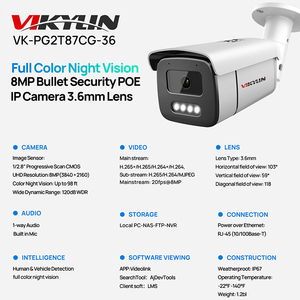 24 Giờ Đầy Đủ Thời Gian Màu Đêm Tương Thích Với Hik Nvr Vision Vỏ Kim Loại Rẻ Nhất 2MP 5mp 8mp Poe <span class=keywords><strong>Bullet</strong></span> <span class=keywords><strong>Ip</strong></span> <span class=keywords><strong>Camera</strong></span> Ngoài Trời - Product Image 3
