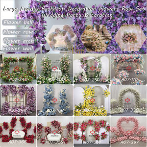 Arche florale en fer lisse pour mariage, décoration de fête, arche de mariage en soie rose artificielle pour photographie - Product Image 4