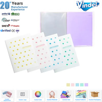 Porte-documents A5 à 20 pochettes colorées pour bureau et école, classeur transparent en plastique PP avec protège-feuilles