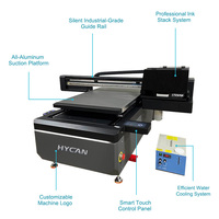 Printer UV Flatbed 3D TPU 6090 4Head I3200 XP600 dengan CMYKWV 6 Warna, Meja Vakum, Layar Sentuh, Printer UV Flatbed Label Kustom