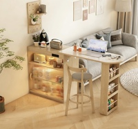 Meilleures ventes : Meuble de comptoir familial moderne en panneaux de bois, réglable, mini-bar d'angle, multifonctionnel et extensible, idéal pour les fêtes