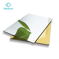 Plaque Dibond miroir argent et or anodisé de 3mm Panneaux composites en aluminium Matériau de signalisation Feuille ACP