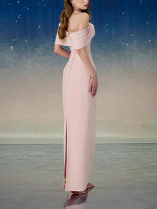 2025 verano <span class=keywords><strong>nuevo</strong></span> diseño de moda decoración tridimensional Rosa Socialite REDUCCIÓN DE EDAD vestido de un solo hombro - Product Image 5