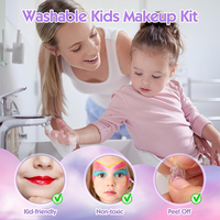 Kit de maquillage personnalisé pour fille, jeu de maquillage de scène mignon pour enfants et bébés, jeu de maquillage cosmétique de vernis à ongles pour enfant, cadeau de Noël