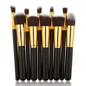 Mytingbeauty Wholesale 10Pcs Black Make Up Brush Private Label Factory Price Cosmetic Makeup Brushes Set