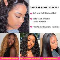 Wig Rambut Asli Vietnam Ombre Dark Brown HD untuk Lace Frontal Loose Wave 13x4 13x6 Pre Plucked Warna Campuran