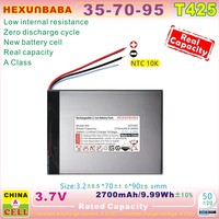 Baterai Li-Ion Lithium Ion polimer 10K NTC 3.7V 2700mAh 357095 untuk Tablet PC ponsel T425