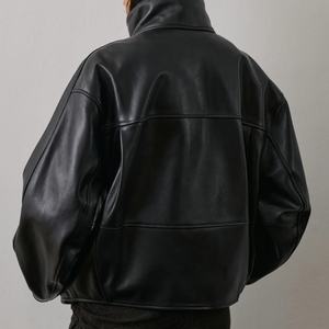 Chaqueta Casual de Mujer, Nuevo Estilo, en Oferta, Chaqueta Corta de Cuero PU OEM con Mangas Largas - Product Image 2