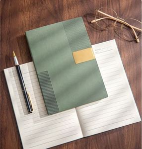 PU Cover <b>A5</b> Thick Notebook 80gsm Ruled Paper 100 Sheets 200 Pages Office Meeting <b>Notepad</b> with Date Weather Memo Custom Logo - Product Image 4