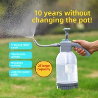 Pulvérisateur à pression manuel de 2 L pour jardin, bouteille de pulvérisation en HDPE avec buse réglable pour l'arrosage des plantes, le lavage de voitures et le nettoyage