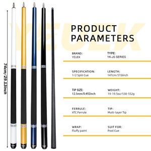 YEUEK Carbon Fiber <b>Pool</b> Cue <b>Stick</b> 12.5mm Tip,Low DeflectionBilliard Cue <b>Sticks</b> <b>Pool</b> <b>Sticks</b> with 3/8 * 8 Pin,58"Cue <b>Stick</b> 19-20oz - Product Image 3