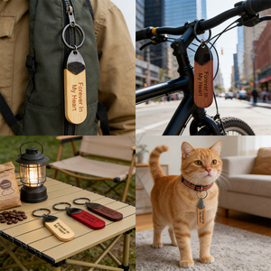 Llavero de Madera Ecológico Personalizado de Fábrica con Grabado 'Para Siempre Mi Corazón', Regalo para Novio, Esposo, Día del Padre, Día de San Valentín - Product Image 2
