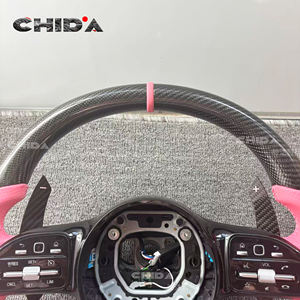 Volante de Fibra de Carbono Rosa Personalizado, Apto para <span class=keywords><strong>Mercedes</strong></span> <span class=keywords><strong>Benz</strong></span> W205 W204 C63 W212 W207 G55 G63 S500 W209 W219 W223 C E S G - Product Image 2