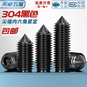 304 Stainless Steel Pointed Hex <b>Socket</b> Head Cap <b>Screw</b> M3 M4 M5 M6 M8 M10 DIN914 Metric Standard Thread Grade A Level 6.8 Class - Product Image 1
