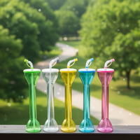 Gobelets en plastique transparent pour glace pilée avec couvercles en dôme et pailles pour boissons glacées, smoothies, fêtes, à emporter, et commerces