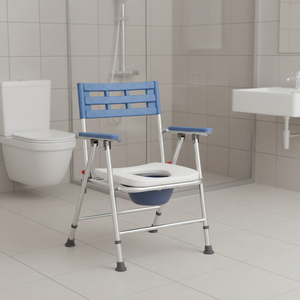 Silla de Inodoro Plegable de Aleación de Aluminio con Altura Ajustable <span class=keywords><strong>para</strong></span> Personas con Discapacidad y <span class=keywords><strong>Ancianos</strong></span> <span class=keywords><strong>para</strong></span> Tomar el Baño, Sin Necesidad de Instalación - Product Image 5