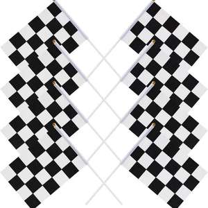 Черно-белый клетчатый Гоночный флаг ручной сигнальный флажок в клетчатом узоре - Product Image 1