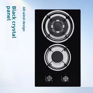 Fornello a Gas a Doppia Fiamma con Accensione Elettronica a Impulsi, Efficienza Energetica, Installazione Incassata, Superficie in Cristallo Nero - Product Image 3