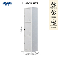 Armoire de rangement verticale en acier à 3 portes, durable, pour école, bureau, avec serrure indépendante antivol, casier pour personnel