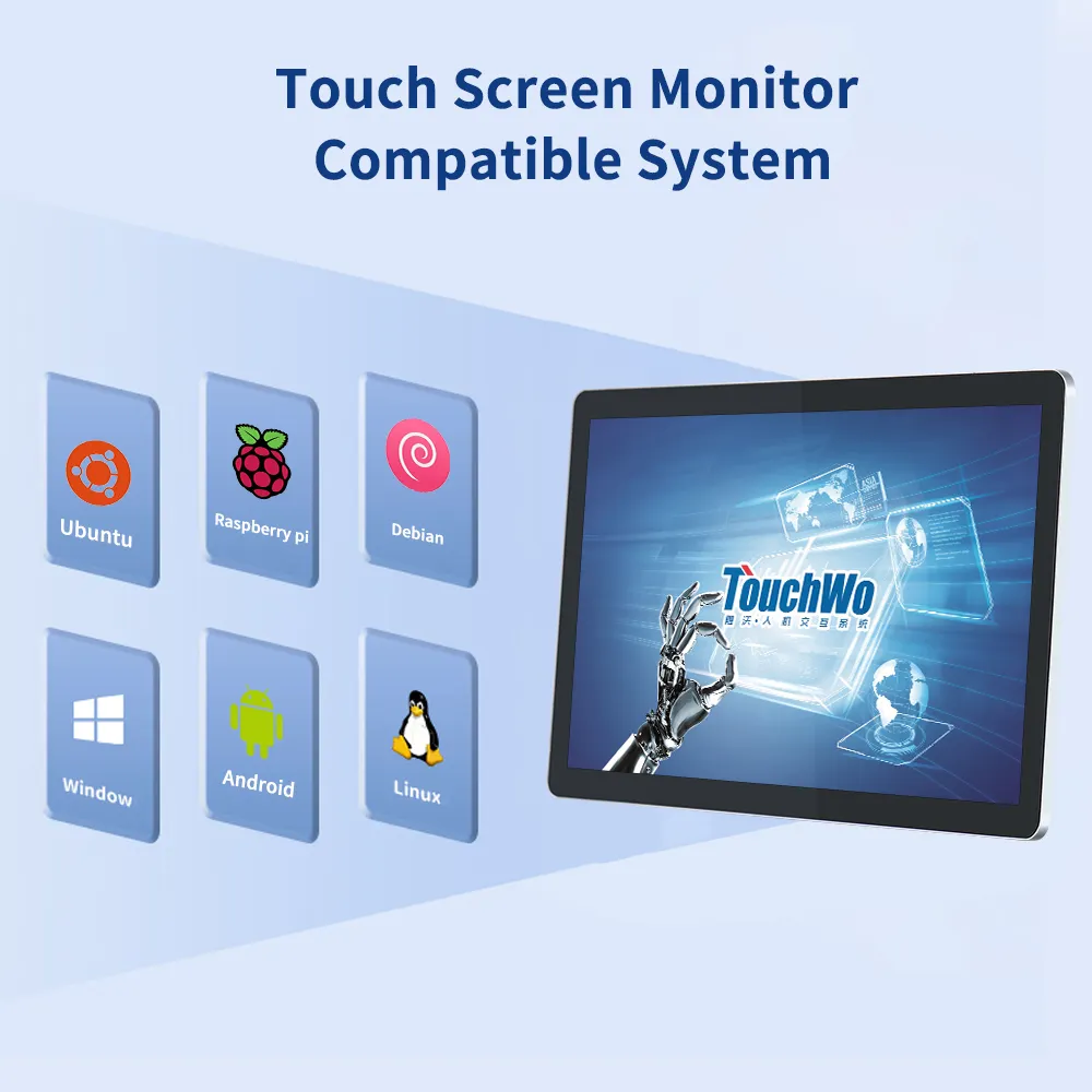 10 13 15 18 22 24 27 32 Inch 16:9 Capacitieve Touchscreen Monitor Ip65 I3 I5 I7waterdichte Touch Panel Industriële Pc