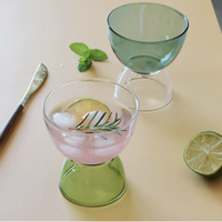 Mug en verre soufflé à la main Excel, coloré et contrasté, en forme de bol, moderne, réutilisable, résistant à la chaleur, en borosilicate, pour café et vin