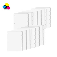 Séparateurs de classeur à 3 anneaux en papier blanc format Lettre, écologiques, durables, à 5 onglets, avec bord renforcé pour classeurs à onglets 1/5 de pouce