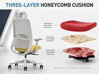 Chaise de bureau ergonomique en maille ultra confortable, pivotante et inclinable, pour ordinateur, de qualité supérieure, pour directeur, cadre, conforme à la norme BIFMA