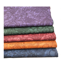 Nouveau design 3D Vintage Floral feuille Antique fleur Grain synthétique gaufrage Faux cuir PU matériel pour sacs meubles portefeuille