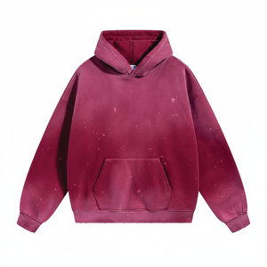 เสื้อฮู้ดพิมพ์ลายทางผ้าคอตตอนซักกรดมีฮู้ดประดับพลอยเทียม - Product Image 1