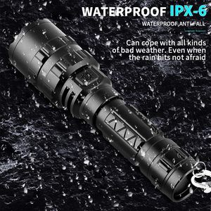 Portable Tactical Camping Solar Charging 18650 Aluminum Alloy Waterproof IP65 Adjustable Beam 500-600M Rescue LED Flashlight - Product Image 5