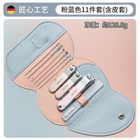 WELLFLYER-Ensemble de 4 coupe-ongles personnalisé en acier inoxydable, kit de manucure et de pédicure avec sac en cuir, MS-1287