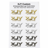 Personalizado Metal Logo Transfer 3D Calcomanía en relieve Oro Plata Níquel Acabado Vinilo Adhesivo Metal Pegatina Diseño