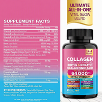 Offre Spéciale : 90 Capsules 14-en-1 pour la Croissance des Cheveux et des Ongles, l'Éclaircissement de la Peau, enrichies en Zinc, Kératine, Biotine, Acide Hyaluronique et Collagène