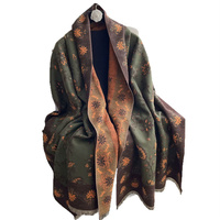 Écharpe de luxe épaisse en polyester imitation cachemire, jacquard ethnique vintage à motif cachemire, pour femme, chaude, double face, coupe-vent et respirante pour l'hiver