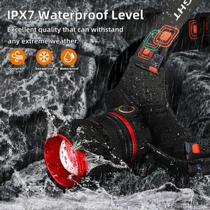 גבוה lumens הוביל פנסים עם תנועה, 5 מצבים עמיד למים 90 מנורות ראש מתכווננות מעלות עבור קמפינג בחוץ