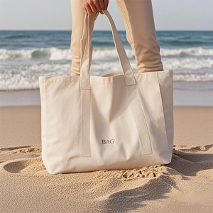 Nặng trống vải bãi biển <span class=keywords><strong>Tote</strong></span> Túi tùy chỉnh in logo sinh thái thân thiện tái sử dụng Túi mua sắm cá nhân lớn <span class=keywords><strong>Tote</strong></span> - Product Image 4