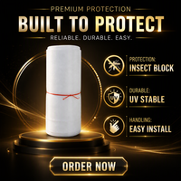 Filet anti-insectes en HDPE 40 mailles, résistant aux UV, léger, pour serre et protection des champs et des jardins potagers