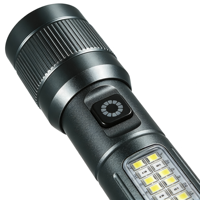Lampe torche multifonctionnelle de secours anti-explosion, zoom télescopique, ultra-mince, haute luminosité, lumière d'avertissement COB d'urgence