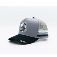 Casquette Trucker à 5 Panneaux en Maille avec Logo Brodé Personnalisé Unisexe Profil Haut Polyester Coton 4 Saisons