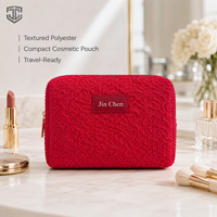 Borsa Cosmetica in Poliestere Testurizzato, Pochette per Trucchi, Set Regalo GWP, Logo Personalizzato OEM, Vendita all'Ingrosso per Brand di Bellezza